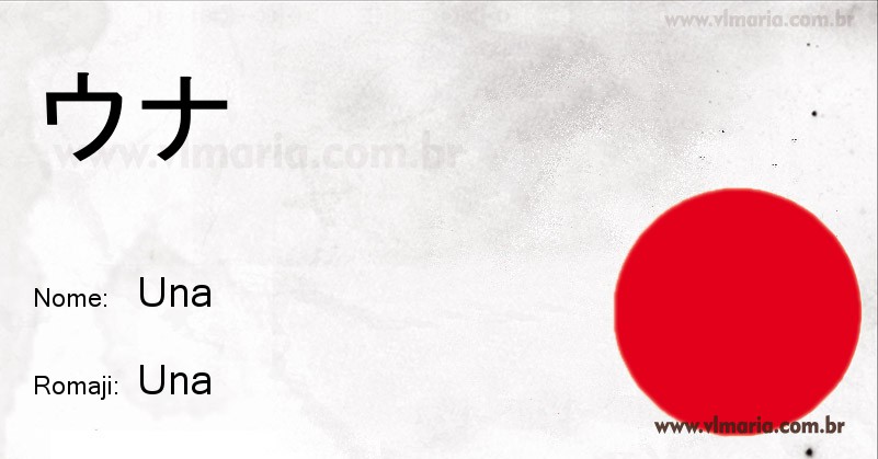 Nome UNA em japonês