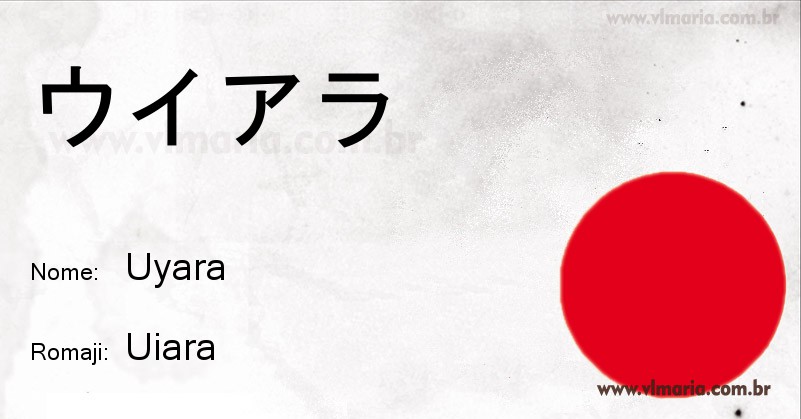 Nome UYARA em japonês